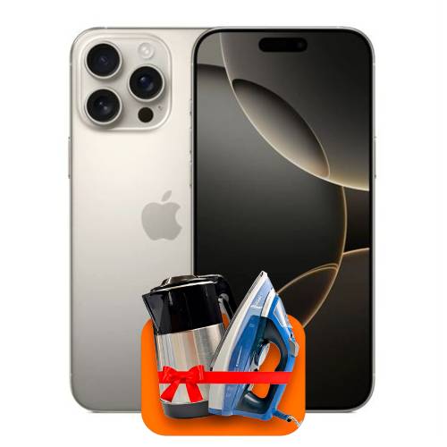 Apple iPhone 16 Pro Max 256ГБ (Natural Titanium) + (Утюг или электрочайник) + 100 ГБ интернета + 3 месяца ТV-COM в подарок!