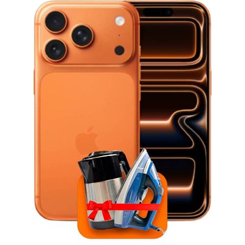Apple iPhone 17 Pro 256ГБ (Cosmic Orange) + (Утюг или электрочайник) + 100 ГБ интернета + 3 месяца ТV-COM в подарок!