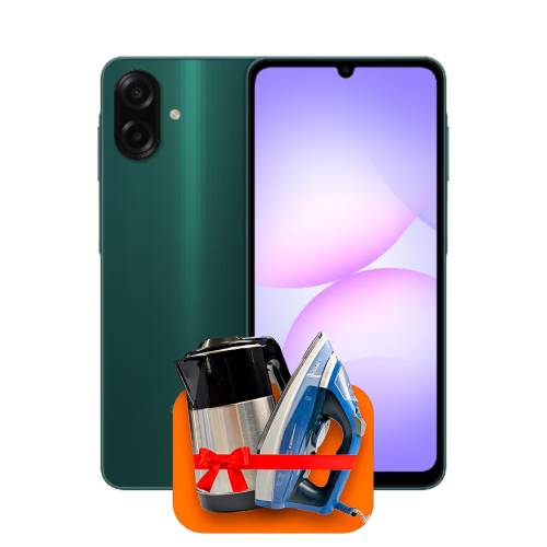 Samsung Galaxy A07 4/128ГБ, Green (Зелёный) + (Утюг или электрочайник) + 100 ГБ интернета + 3 месяца бесплатного TV-COM в подарок!
