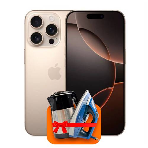 Apple iPhone 16 Pro 512ГБ (Desert Titanium) + (Утюг или электрочайник) + 100 ГБ интернета + 3 месяца ТV-COM в подарок!