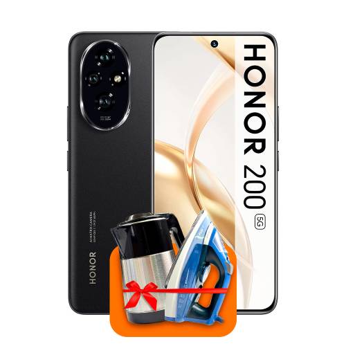 Honor 200 8/256ГБ (Чёрный) + (Утюг или электрочайник) + 100 ГБ интернета + 3 месяца ТV-COM в подарок!