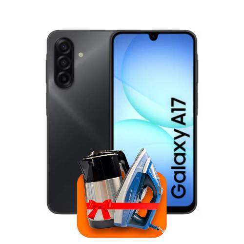 Samsung Galaxy A17 8/256ГБ (Чёрный) + (Утюг или электрочайник) + 100 ГБ интернета + 3 месяца бесплатного TV-COM в подарок!