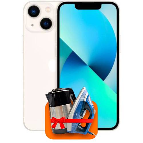 Apple iPhone 13 128ГБ (White) + (Утюг или электрочайник) + 100 ГБ интернета + 3 месяца ТV-COM в подарок!