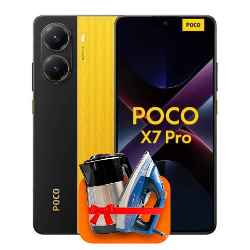 Xiaomi Poco X7 Pro 8/256 ГБ Global Version (Black/Yellow) + (Утюг или электрочайник) + 100 ГБ интернета + 3 месяца ТV-COM в подарок!