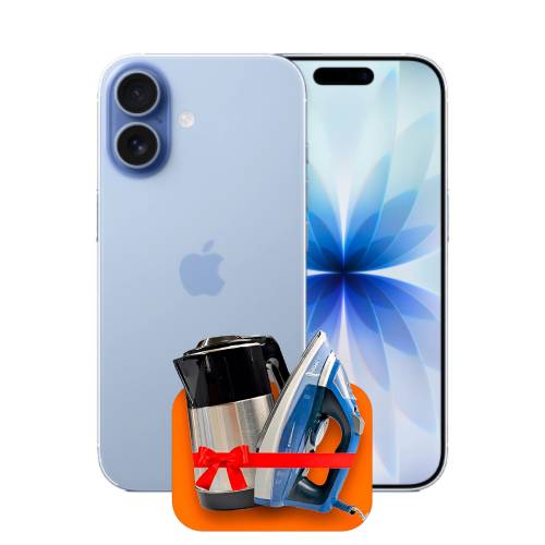 Apple iPhone 17 256ГБ (Mist Blue) + (Утюг или электрочайник) + 100 ГБ интернета + 3 месяца ТV-COM в подарок!